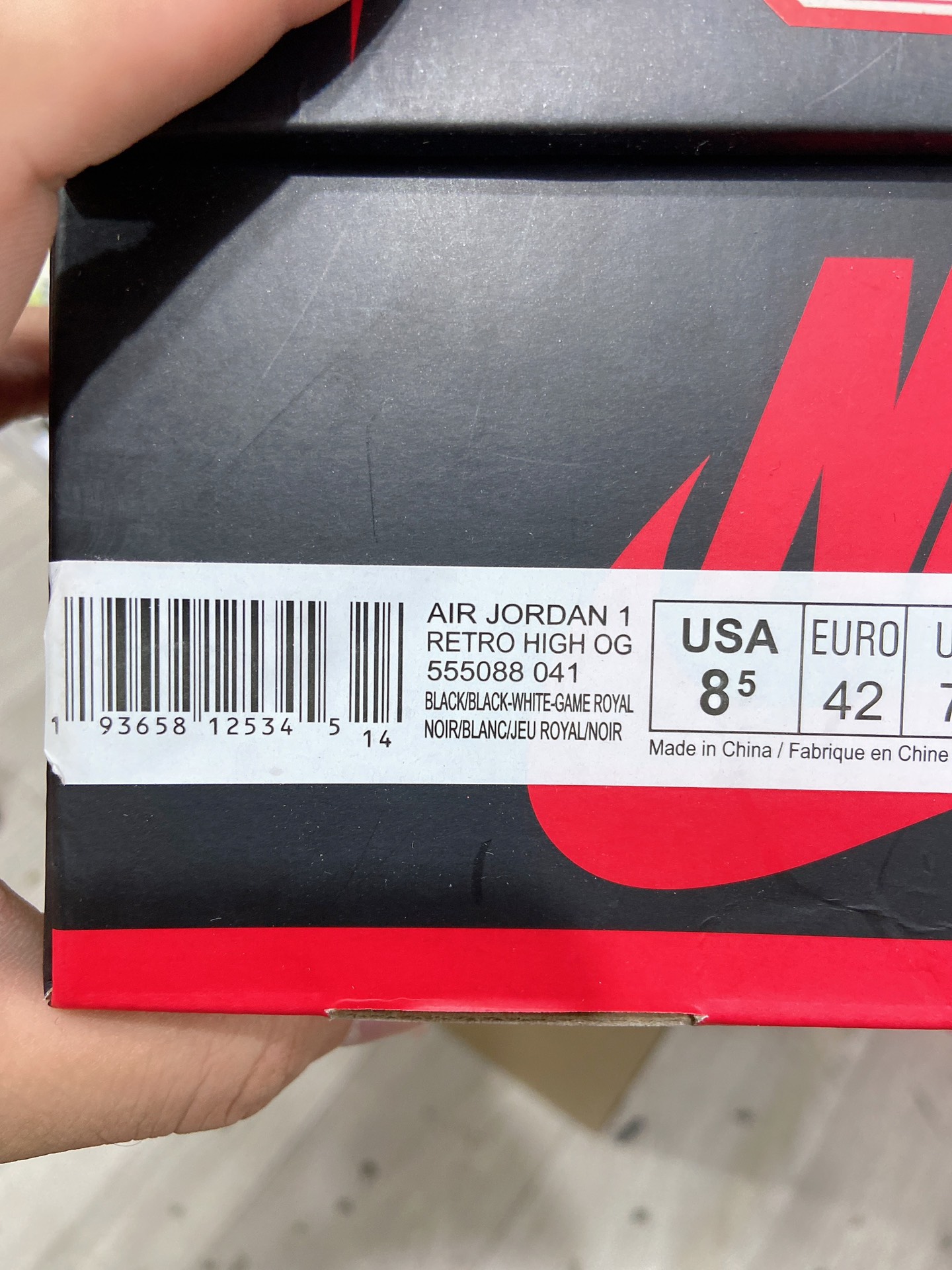 480高版本 乔丹Air Jordan 1 “Gae Royal” 游戏蓝 新黑蓝脚趾 555088-041