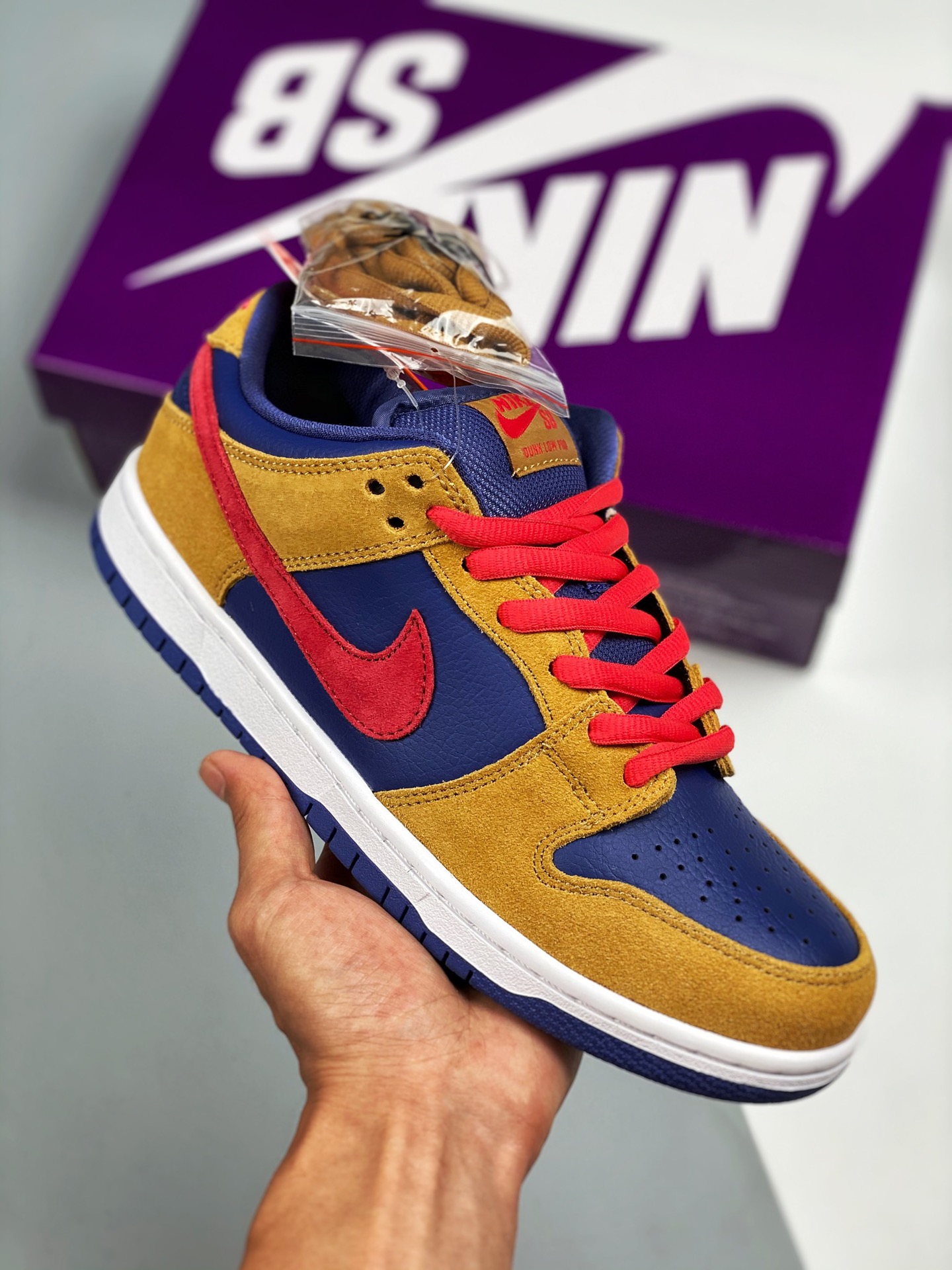 Nk Dunk SB Low Pro"Papa Bear" Papá Oso marrón rojo azul, producción pura original de fábrica grande. #Etiqueta tejida d…