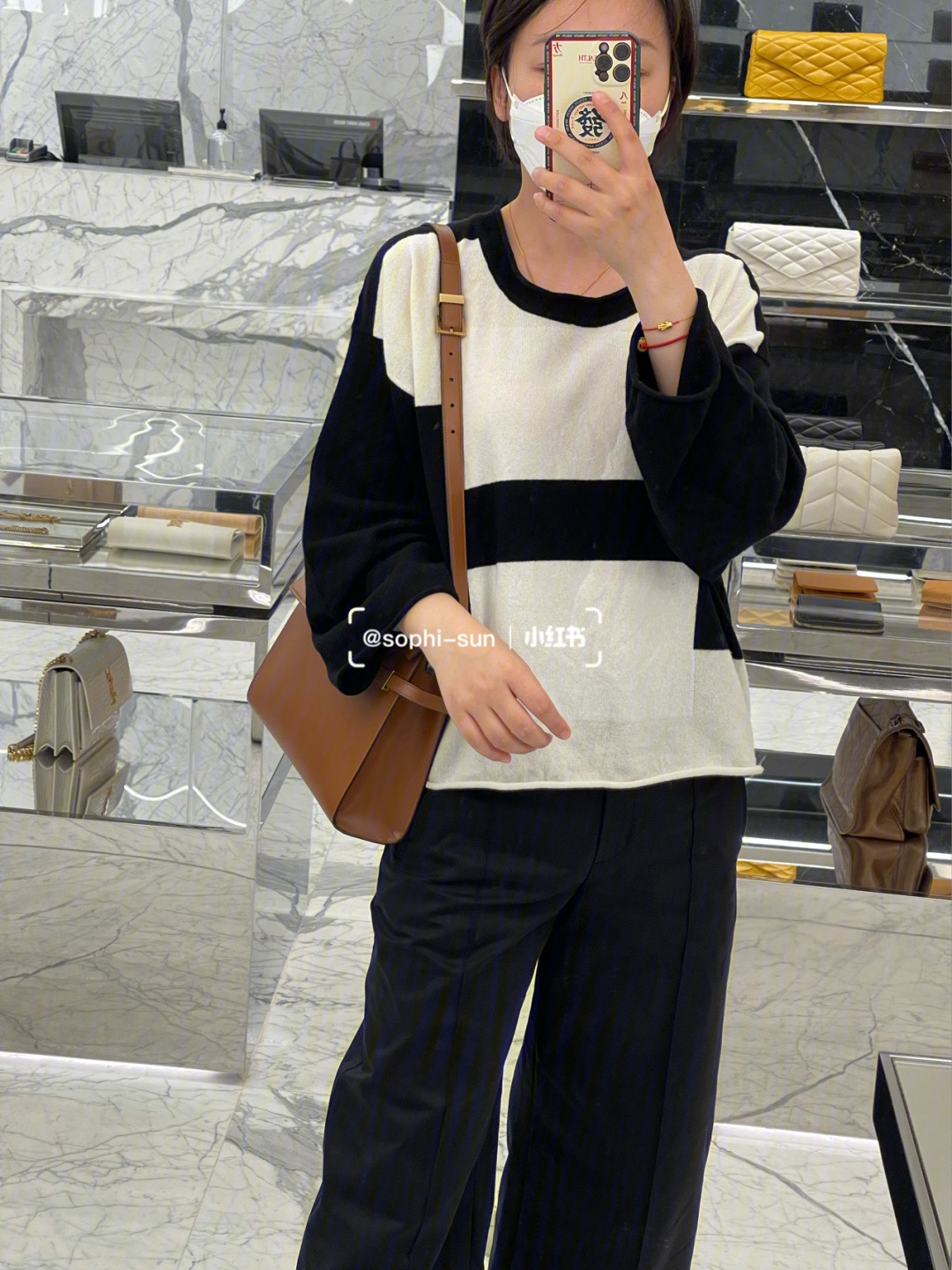 Ysl 𝑴𝒂𝒏𝒉𝒂𝒕𝒕𝒂𝒏 29CM曼哈顿法棍包 579271焦糖色牙签纹金扣