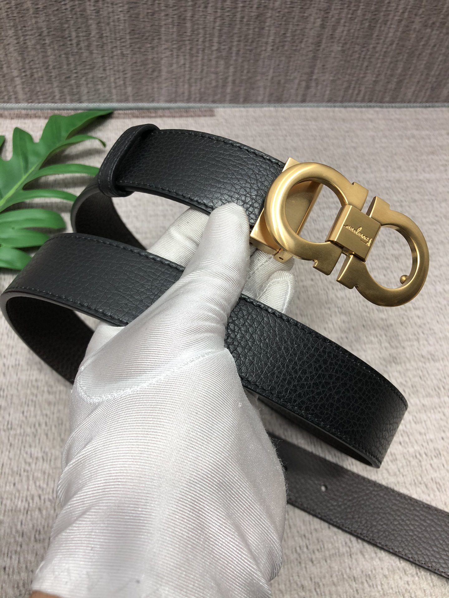 配全套包装礼盒菲拉格慕原单双面头层牛