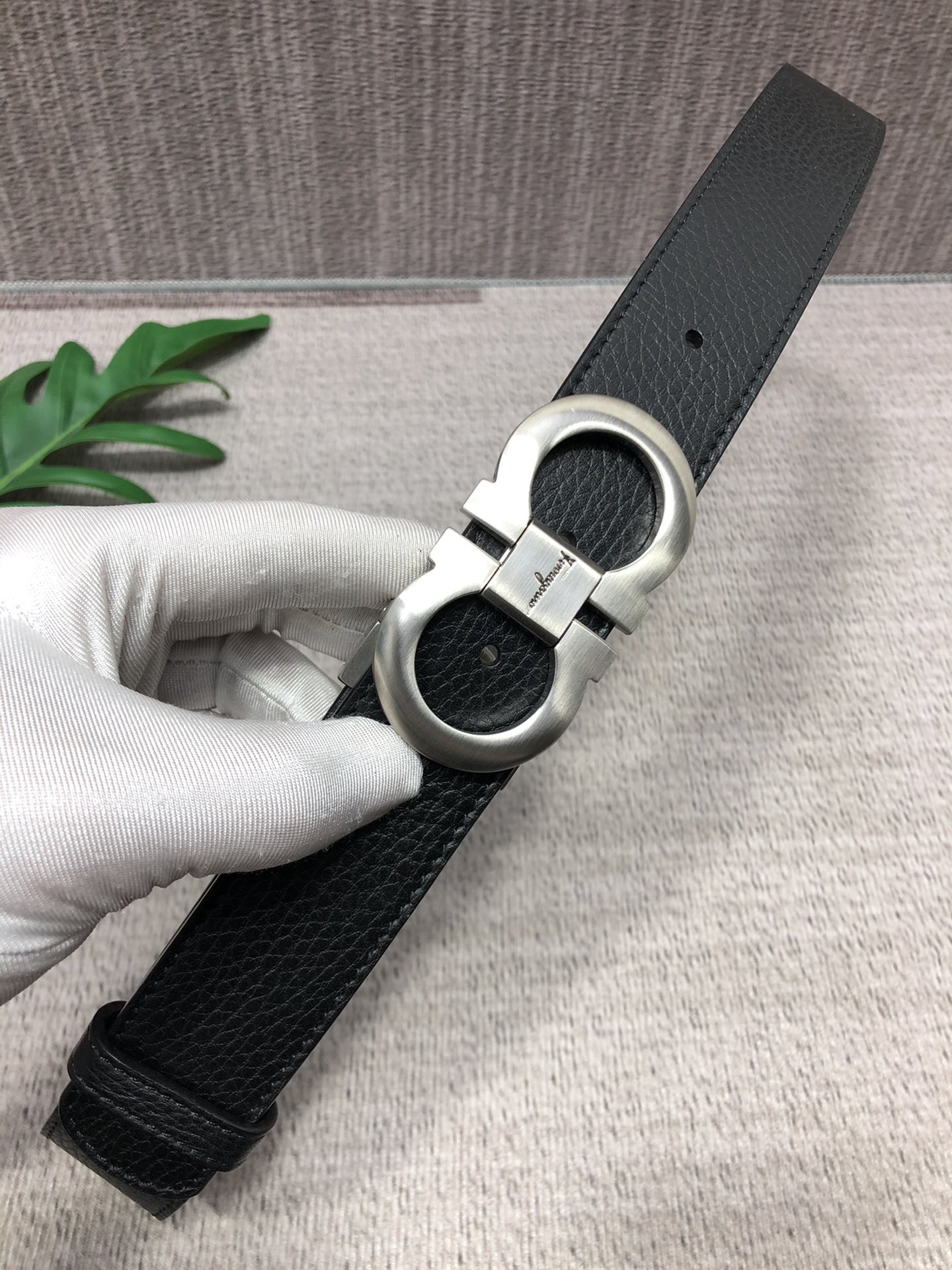 配全套包装礼盒菲拉格慕原单双面头层牛