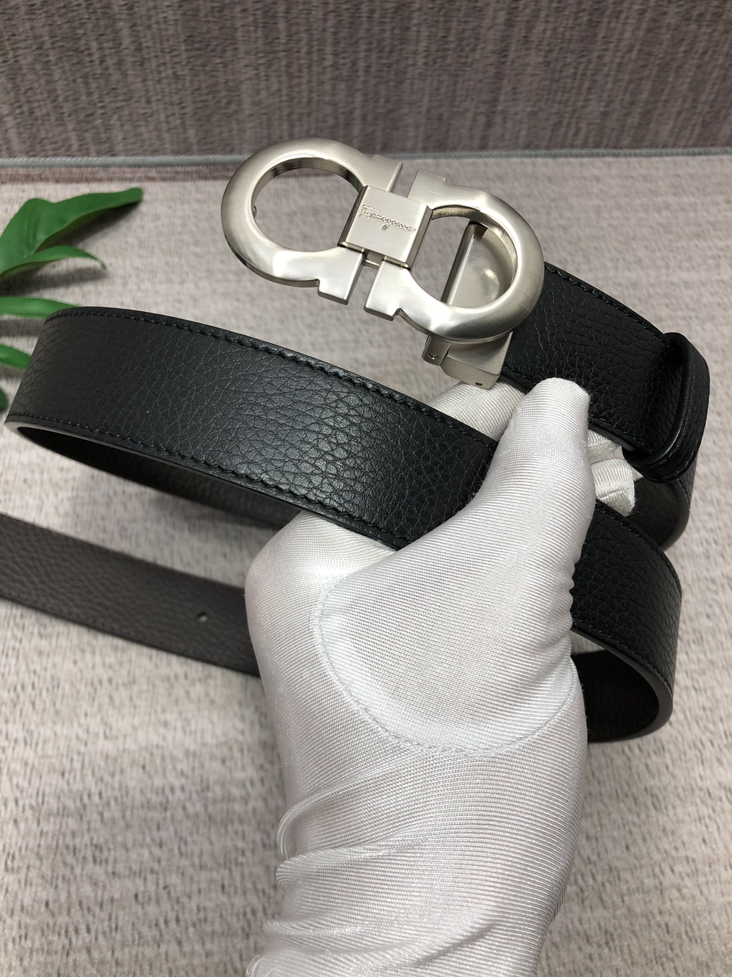 配全套包装礼盒菲拉格慕原单双面头层牛