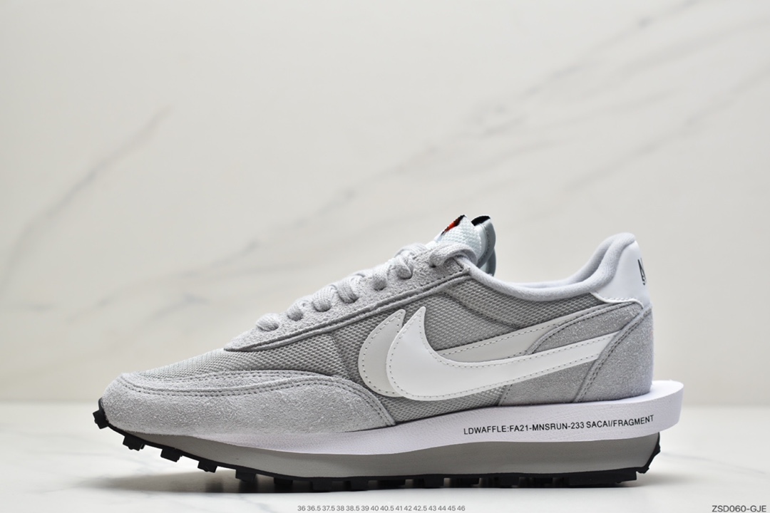 320 耐克Fragment Design x Sacai x LDWaffle 联名解构重叠设计前卫华夫走秀休闲运动鞋 DH2684-001