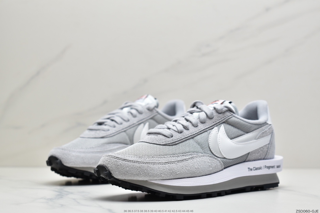 320 耐克Fragment Design x Sacai x LDWaffle 联名解构重叠设计前卫华夫走秀休闲运动鞋 DH2684-001