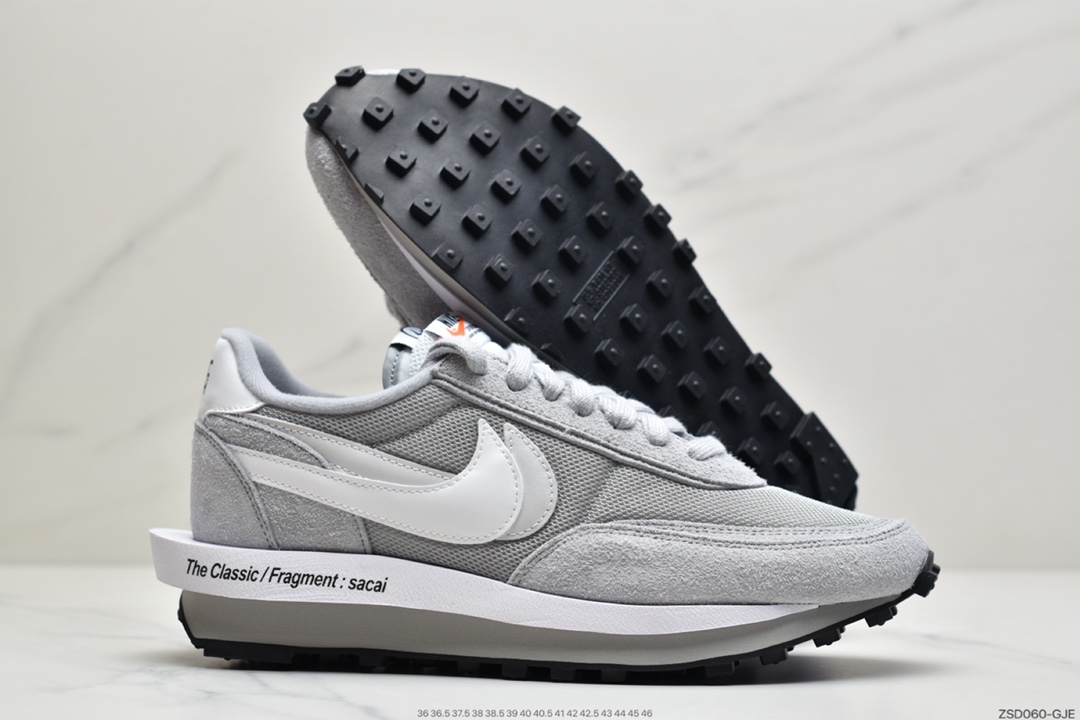 320 耐克Fragment Design x Sacai x LDWaffle 联名解构重叠设计前卫华夫走秀休闲运动鞋 DH2684-001