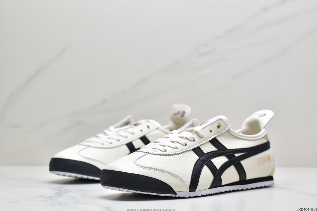 160 日产经典老牌-鬼塚虎/Onitsuka Tiger Mexico 66经典休闲皮革慢跑鞋“皮革白白灰黑”1183B391-200