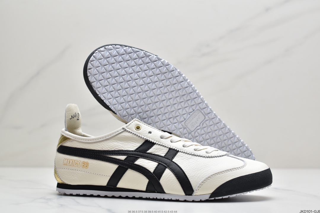 160 日产经典老牌-鬼塚虎/Onitsuka Tiger Mexico 66经典休闲皮革慢跑鞋“皮革白白灰黑”1183B391-200