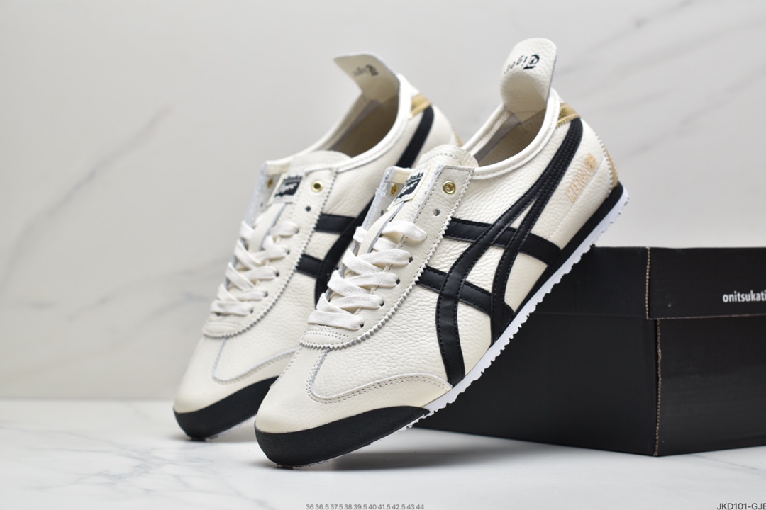 160 日产经典老牌-鬼塚虎/Onitsuka Tiger Mexico 66经典休闲皮革慢跑鞋“皮革白白灰黑”1183B391-200