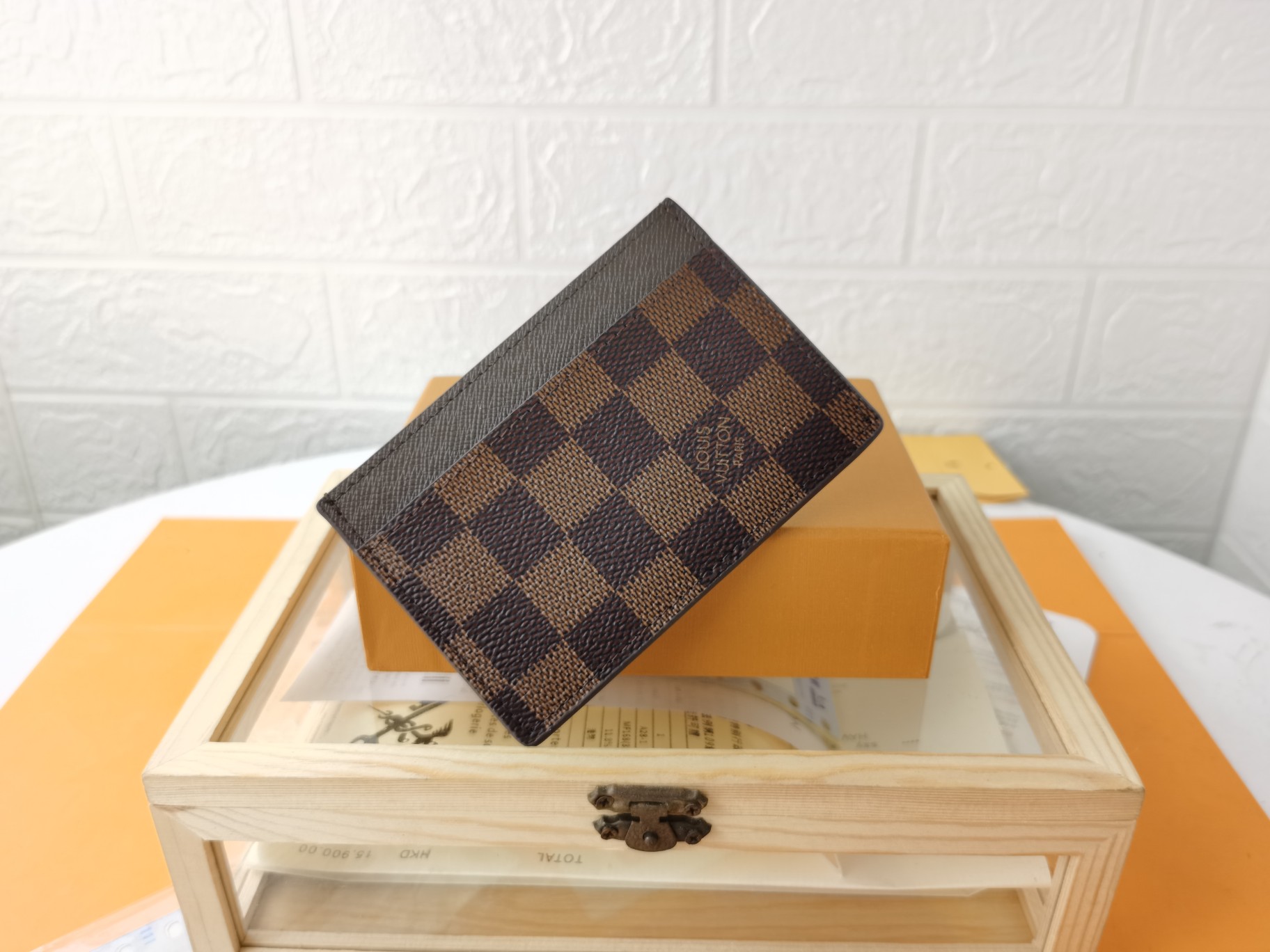 高級名刺入れ M61733 横型カードケース シンプルで洗練されたデザイン