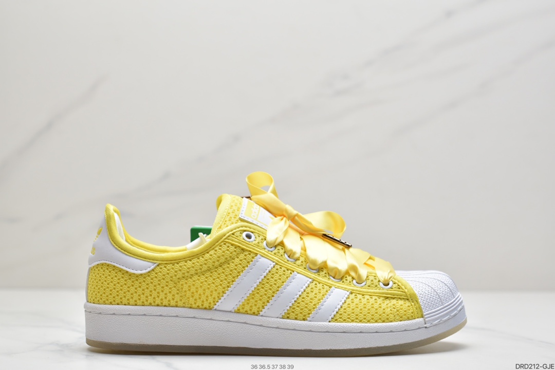 110 Adidas 阿迪达斯 Superstar 夜光底 丝绸鞋带贝壳头运动休闲运动板鞋 S82581