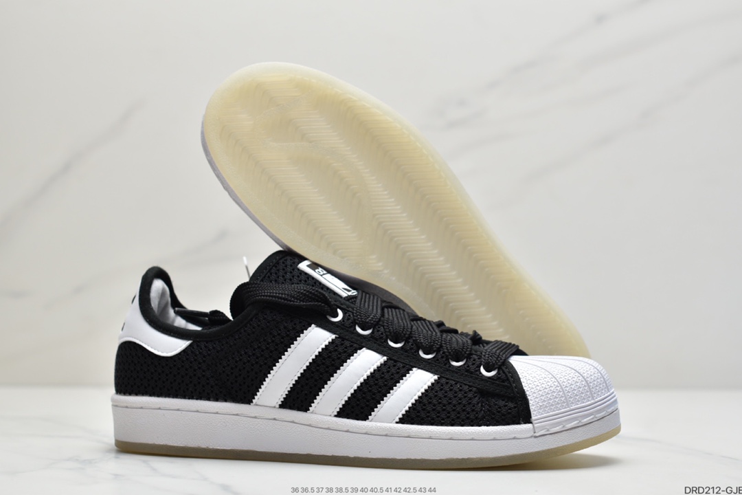 110 Adidas 阿迪达斯 Superstar 夜光底 丝绸鞋带贝壳头运动休闲运动板鞋 S82581