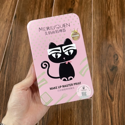 Merilyquien Cat Eyebrow Palette Kit with Stencils, 3 Colors, 16 Pairs 1 Merilyquien Cat Eyebrow Palette Kit with Stencils, 3 Colors, 16 Pairs