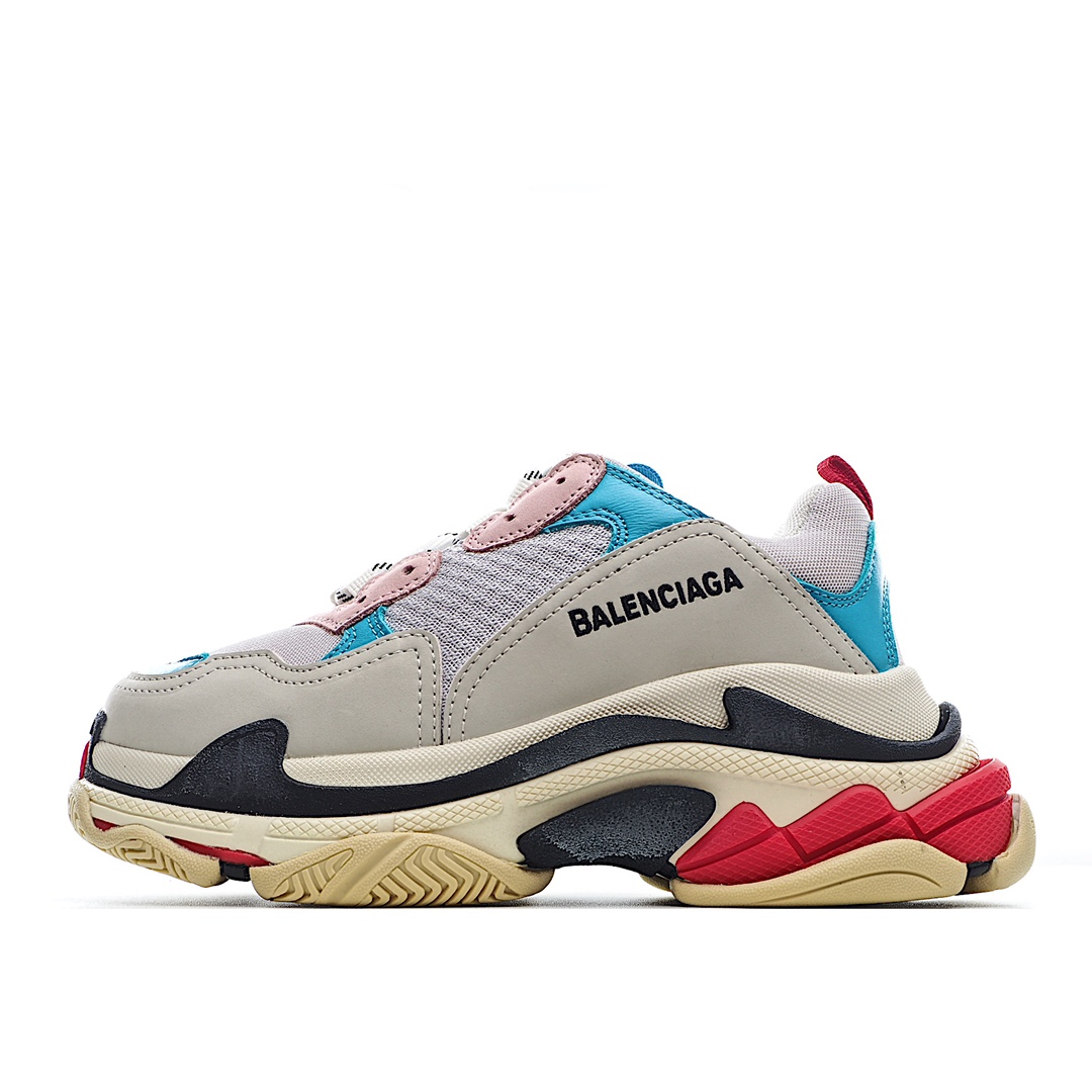 J5 公司级原盒Balenciaga  Triple S 巴黎世家老爹鞋 1.0八层底 突破不可能 首发原底八层组合巴黎世家 不做任何对比 眼见为实 组合细节最接近原版原底八层组合 首家实现原档电绣同步公司 字体对位不连线 TPU原模亮底 透气孔厚度均匀 完美公司玩家 艺术家 欢迎细节鉴赏配套布袋、鞋带、合格证齐全