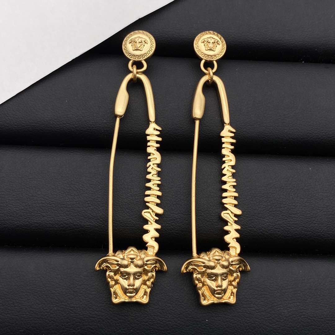 Versace Jewelry Earring Yellow Brass Virtus