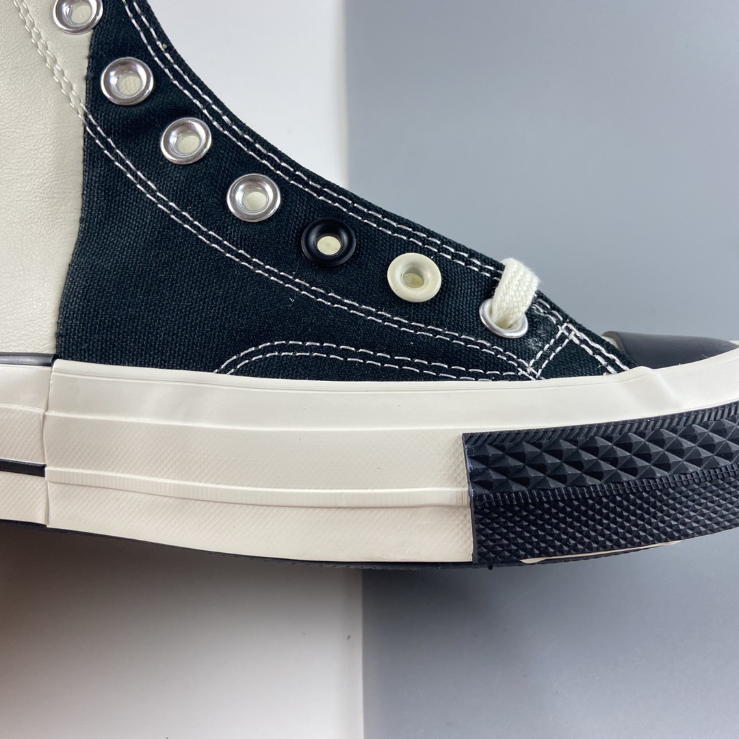 P140 Converse Restructured Chuck 1970 High“White”高帮硫化休闲运动板鞋“拼接双鞋黑白”168623C