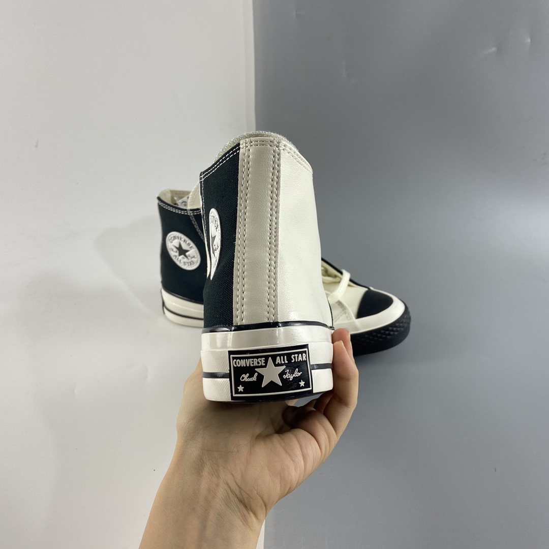 P140 Converse Restructured Chuck 1970 High“White”高帮硫化休闲运动板鞋“拼接双鞋黑白”168623C
