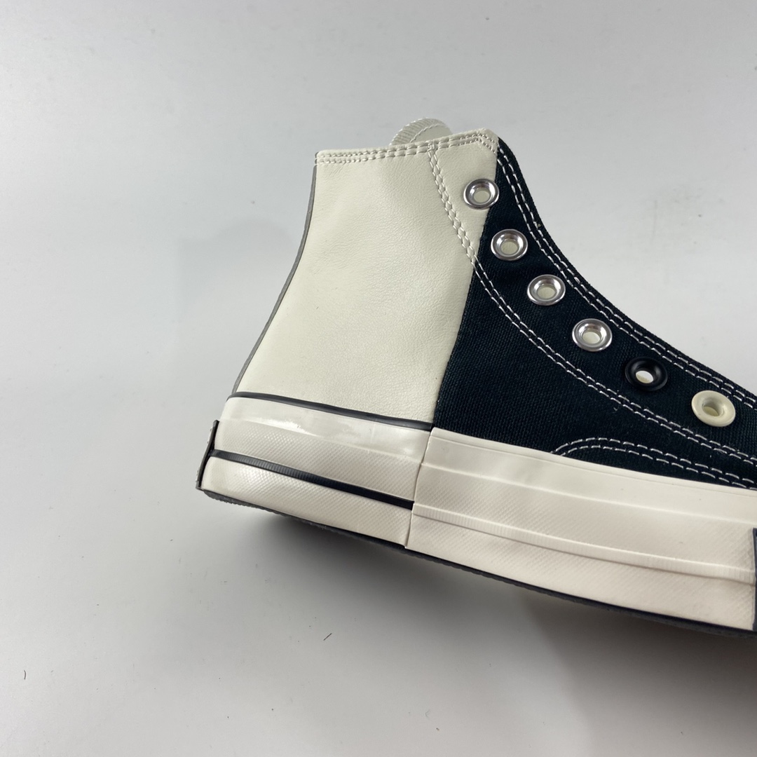P140 Converse Restructured Chuck 1970 High“White”高帮硫化休闲运动板鞋“拼接双鞋黑白”168623C