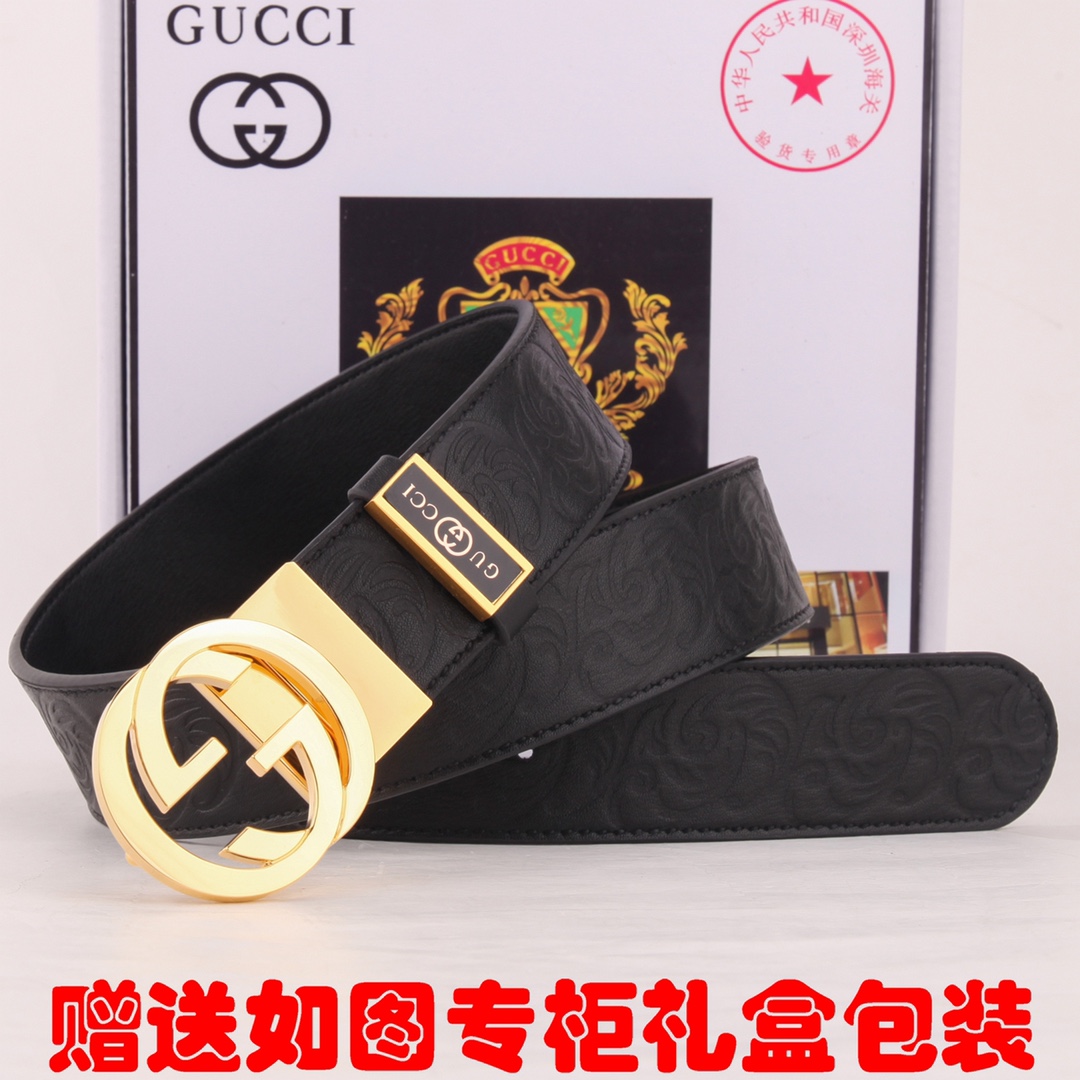 皮带古奇.Gu.cci双面用腰带百分百头层牛皮可旋转五金