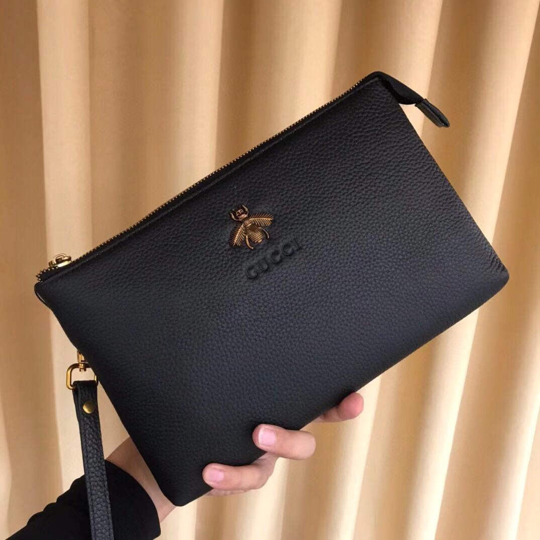 J5  GUCCI手拿包市场所谓的强势款独家最领先、档次是顶尖的趋势是所谓的尺寸：28-18-3颜色：黑色 细节决定一切、8026