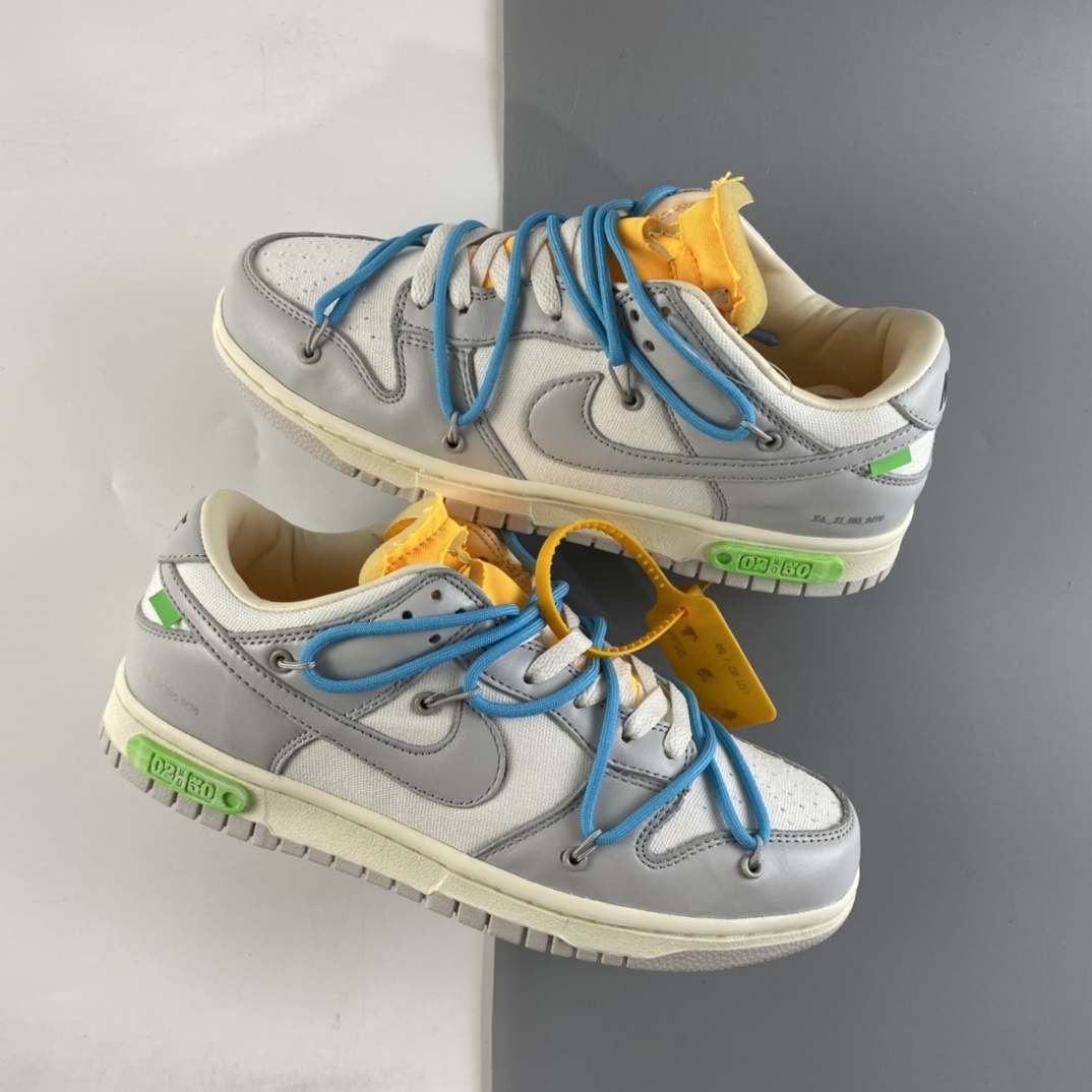 P360 Off-White x Nike Dunk Low OW 白灰色休闲运动滑板鞋 DM1602-115