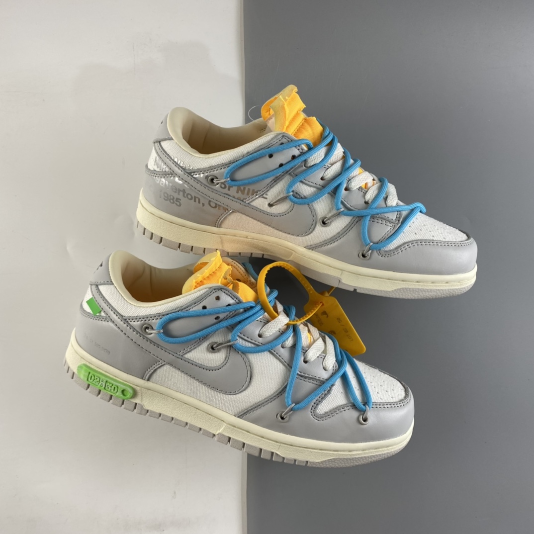 P360 Off-White x Nike Dunk Low OW 白灰色休闲运动滑板鞋 DM1602-115