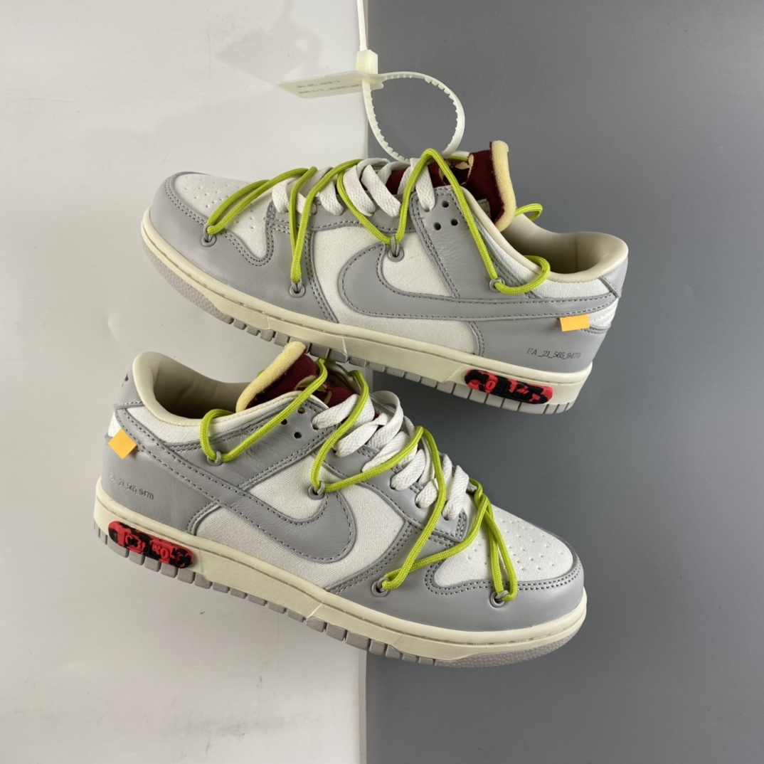 P360 Off-White x Nike Dunk Low OW 白灰色休闲运动滑板鞋 DM1602-106