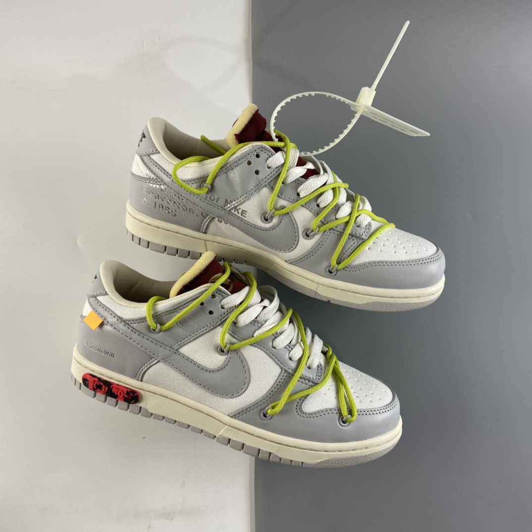 P360 Off-White x Nike Dunk Low OW 白灰色休闲运动滑板鞋 DM1602-106