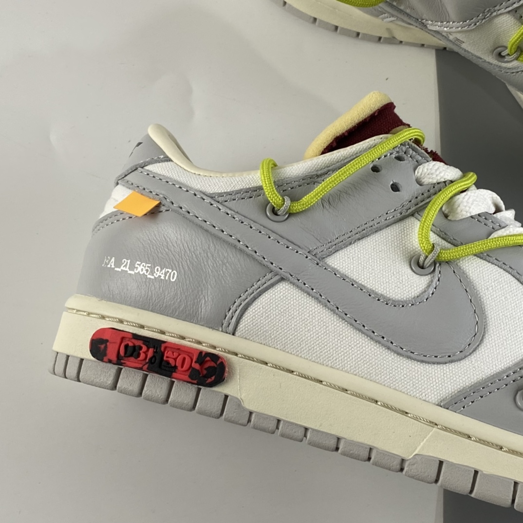 P360 Off-White x Nike Dunk Low OW 白灰色休闲运动滑板鞋 DM1602-106