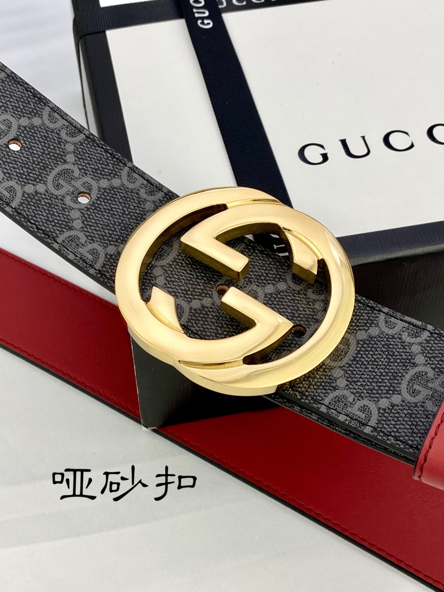 宽度4.0cmgucci双面腰带一侧