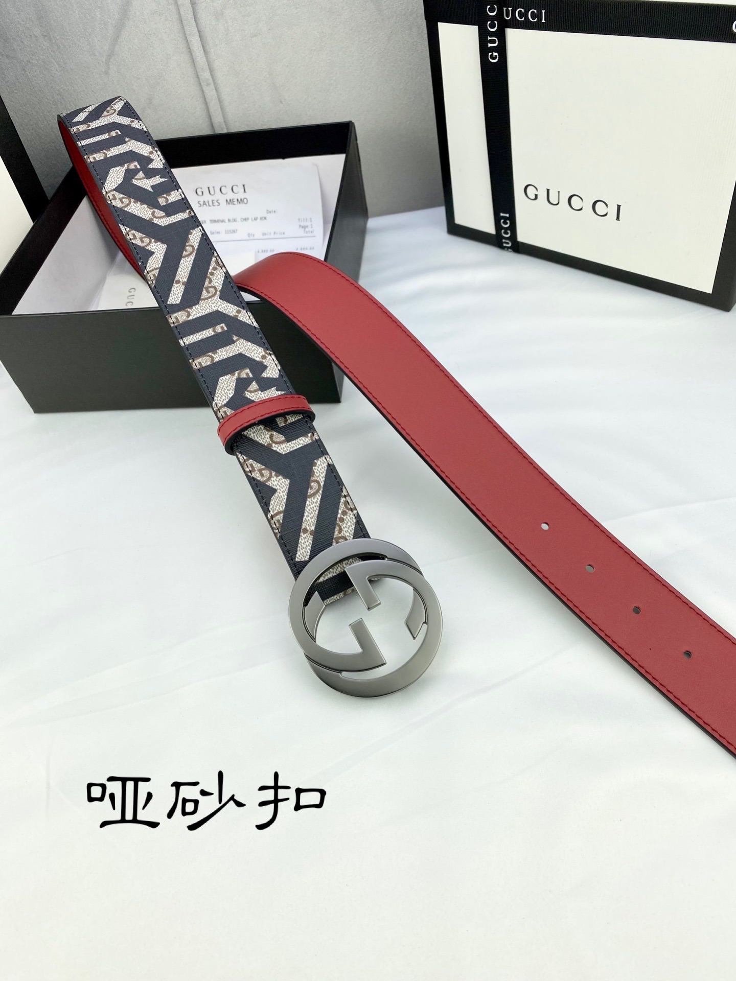 宽度4.0cmgucci双面腰带一侧