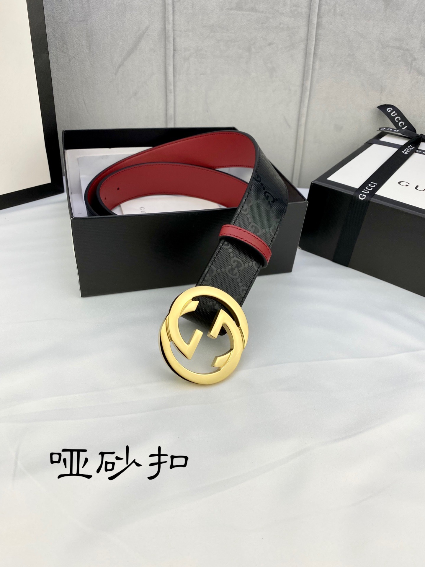 宽度4.0cmgucci双面腰带一侧