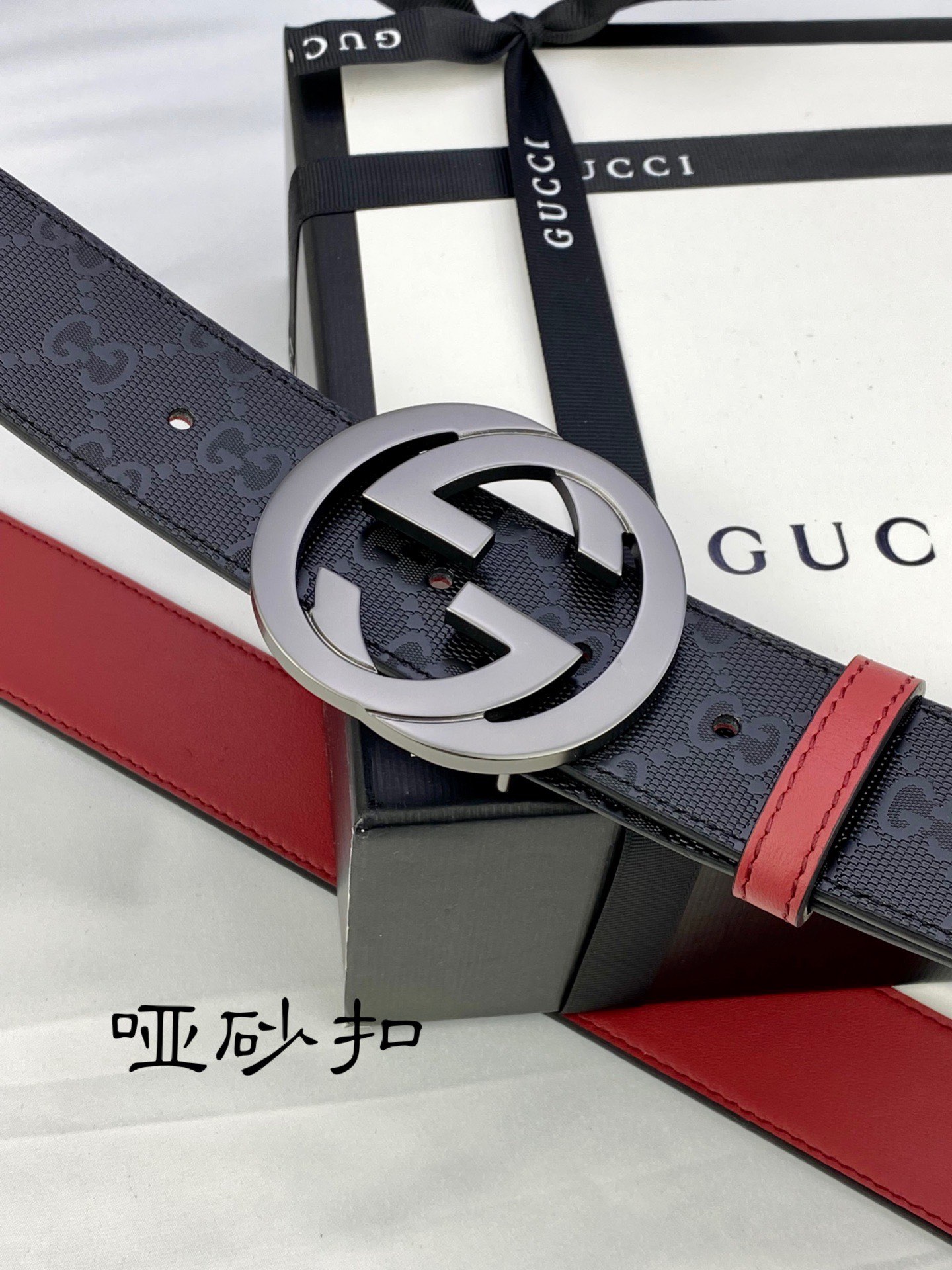 宽度4.0cmgucci双面腰带一侧