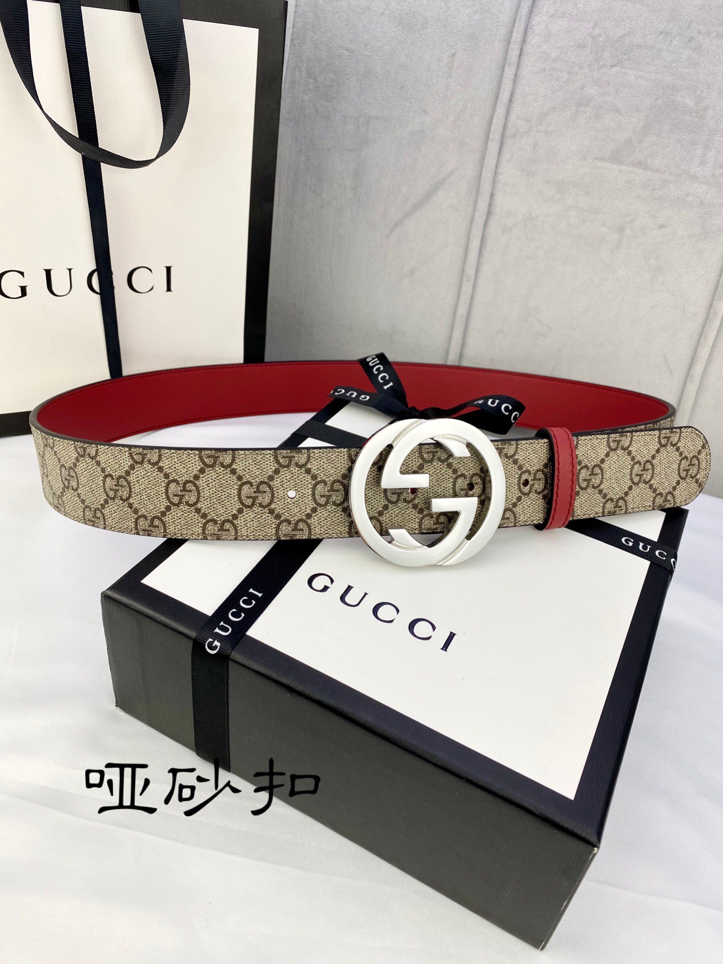 宽度4.0cmgucci双面腰带一侧