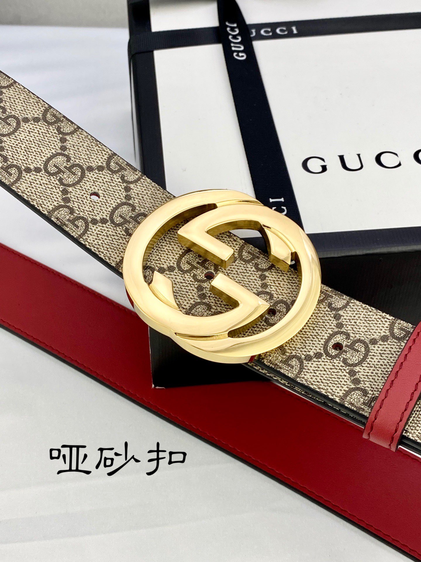 宽度4.0cmgucci双面腰带一侧