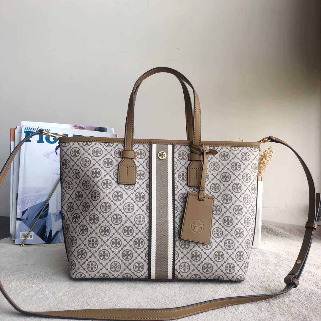 Tory Burch ～TB81963 新款购物袋 小号 该系列选用涂层帆布匠心打造 魅力隽永又风格独具