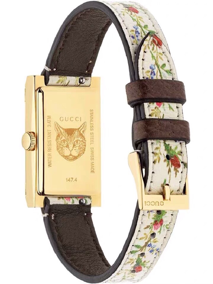 Gucci 古驰巴塞尔主角 Original Gucci 配件 原装瑞士石英女表 贝母面饰以天竺葵立体感十美感