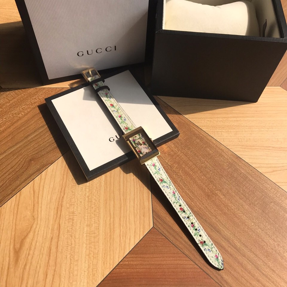 Gucci 古驰巴塞尔主角 Original Gucci 配件 原装瑞士石英女表 贝母面饰以天竺葵立体感十美感
