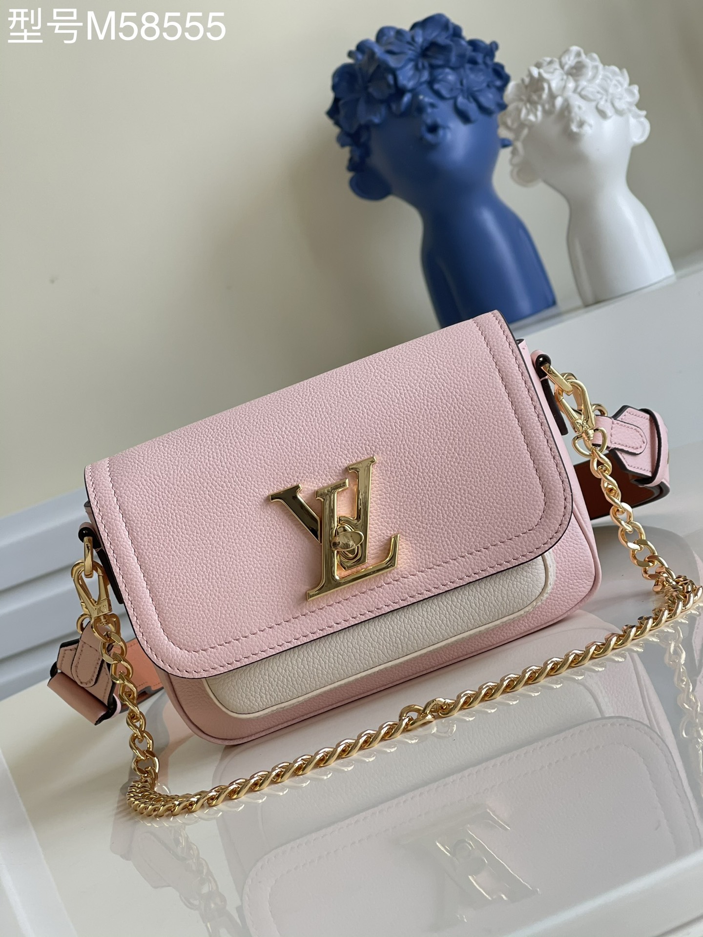 Louis Vuitton LV Lockme Tender Flawless
 Bags Handbags Pink Calfskin Cowhide Chains M58555