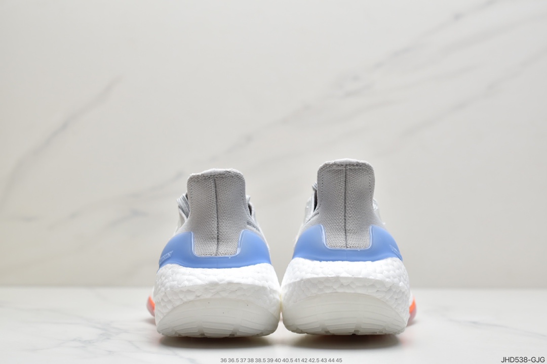 190 Adidas Ultra Boost 2021”White/Grey/Green”UB2021版袜套式针织鞋面休闲运动慢跑鞋FY0396