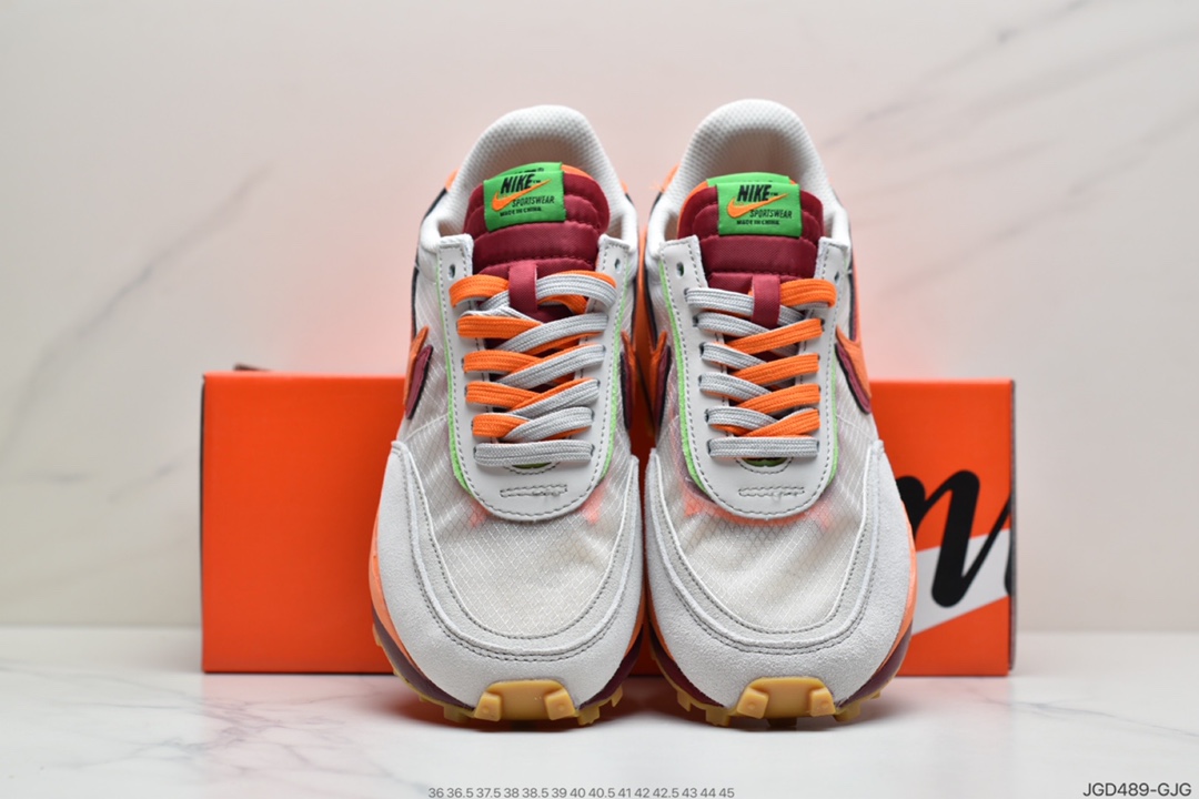 180 华夫网面 透明 日式解构美学SACAI联名 × NIKE LDV Waffle重叠设计前卫华夫变形休闲慢跑鞋DH1347-100
