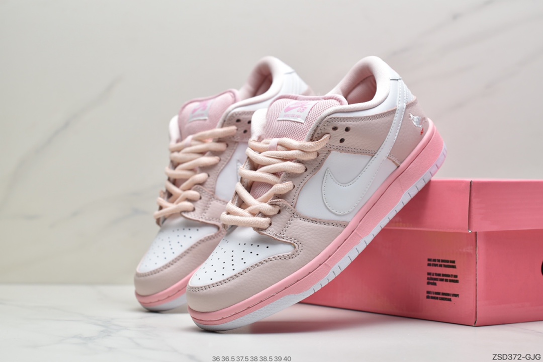 320 Nike Dunk Sb Low Elite  全头层白粉鸽子休闲运动滑板鞋 内置蜂窝Zoom气垫  BV1310-012