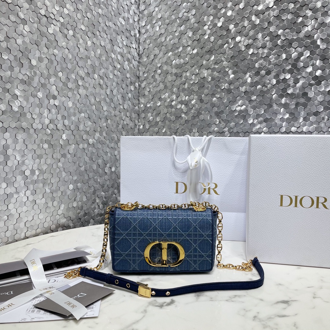 Dior Caro Bags Handbags Online Sales
 Blue Gold Tannin Embroidery Vintage