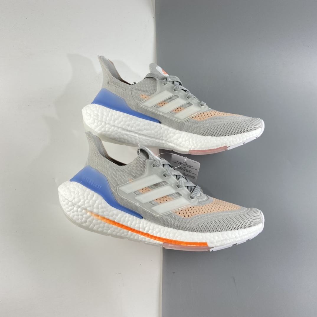 P200 AD UltraBoost 21 加厚爆米花袜套式针织鞋面休闲运动慢跑鞋 FY0396
