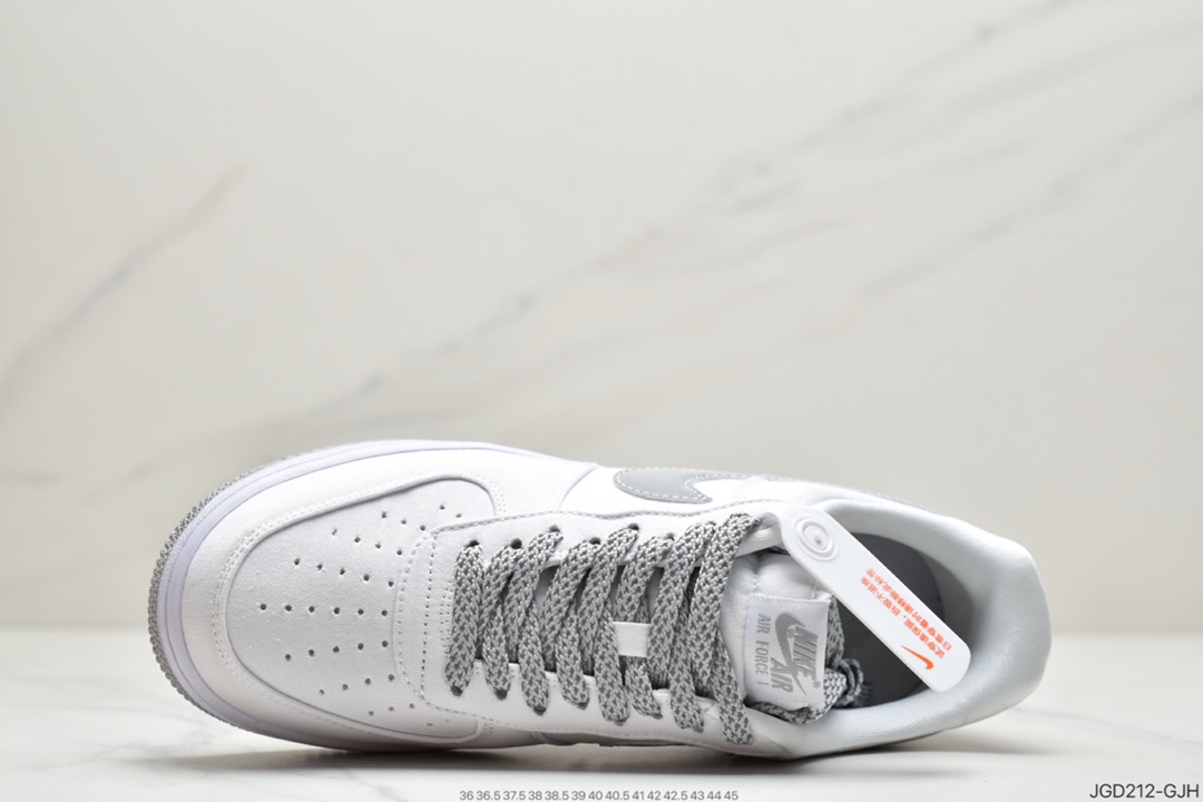 180 耐克Nike Air Force 1’07 Canvas”White/Black 3M”空军一号经典低帮百搭休闲运动板鞋CK7213-100