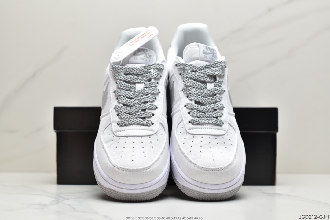 180 耐克Nike Air Force 1’07 Canvas”White/Black 3M”空军一号经典低帮百搭休闲运动板鞋CK7213-100
