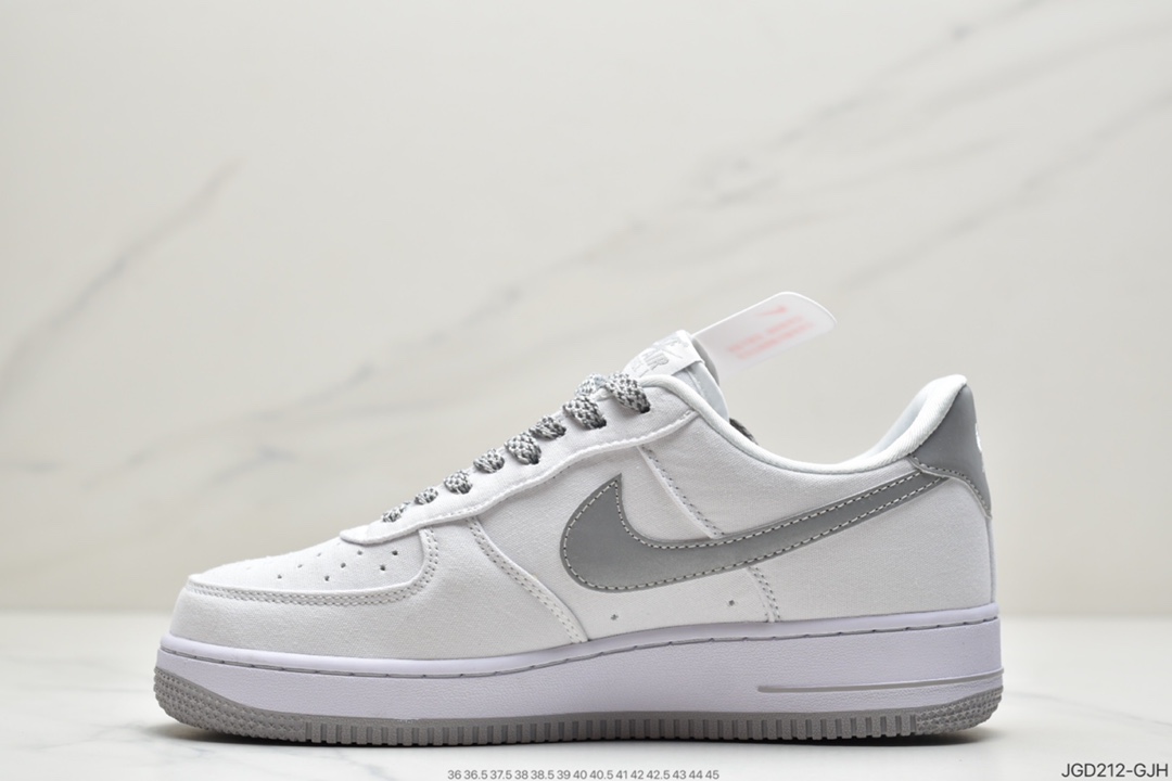 180 耐克Nike Air Force 1’07 Canvas”White/Black 3M”空军一号经典低帮百搭休闲运动板鞋CK7213-100