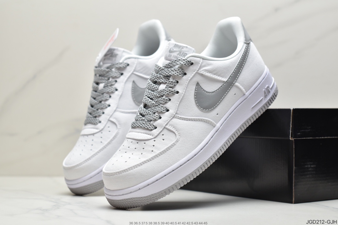 180 耐克Nike Air Force 1’07 Canvas”White/Black 3M”空军一号经典低帮百搭休闲运动板鞋CK7213-100