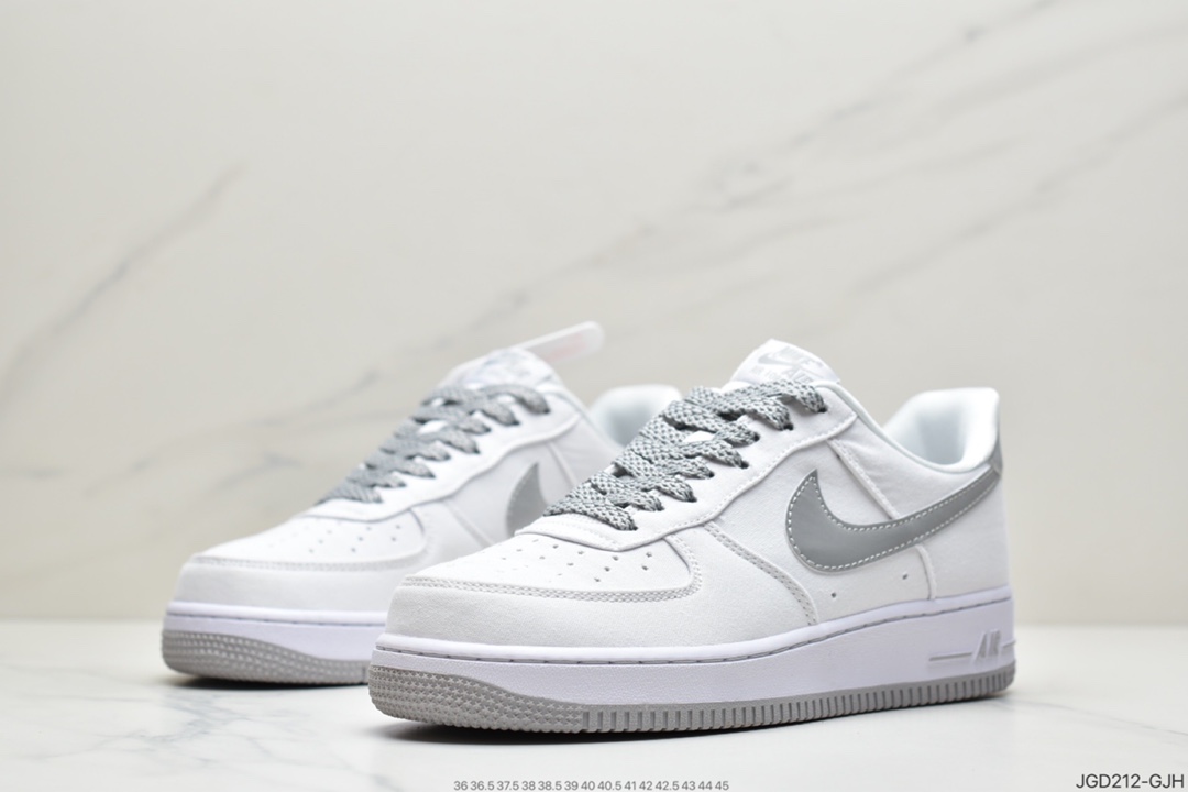 180 耐克Nike Air Force 1’07 Canvas”White/Black 3M”空军一号经典低帮百搭休闲运动板鞋CK7213-100
