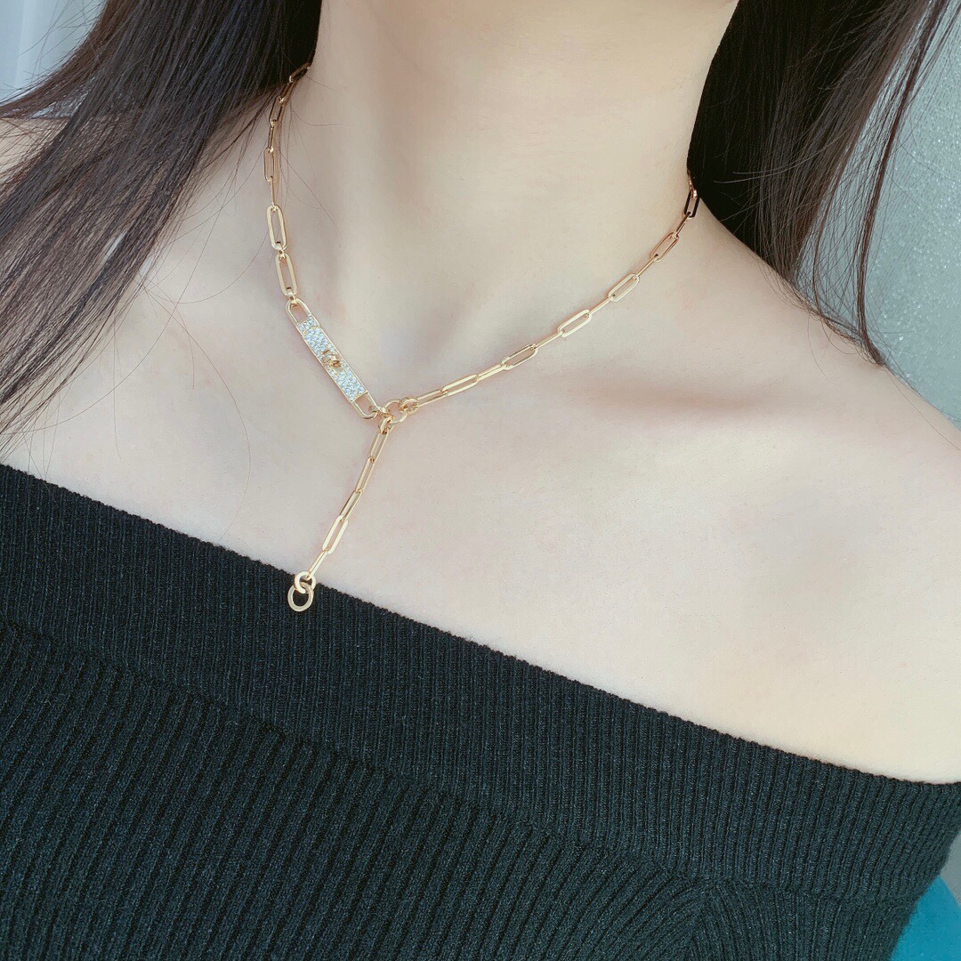 Collier HERMES en argent sterling serti de diamants