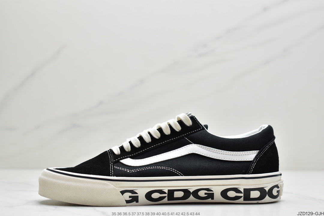 140 Vans范斯CDG联名女鞋OG Old Skool LX黑白帆布鞋休闲限定滑板鞋男